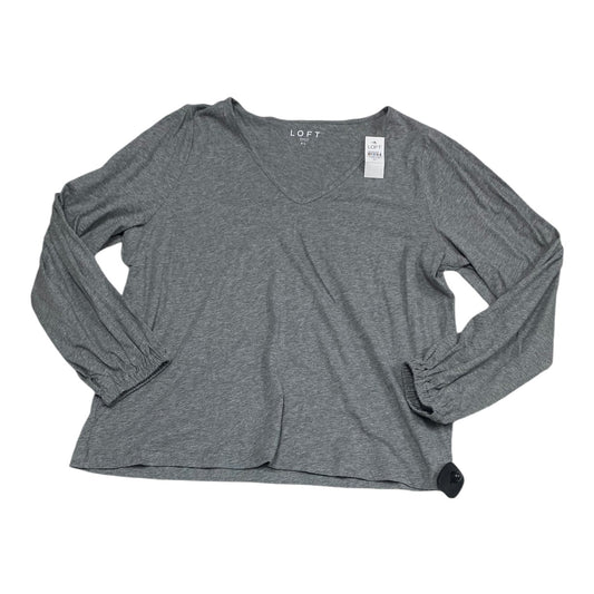 Top Long Sleeve Basic By Loft In Grey, Size: Xl