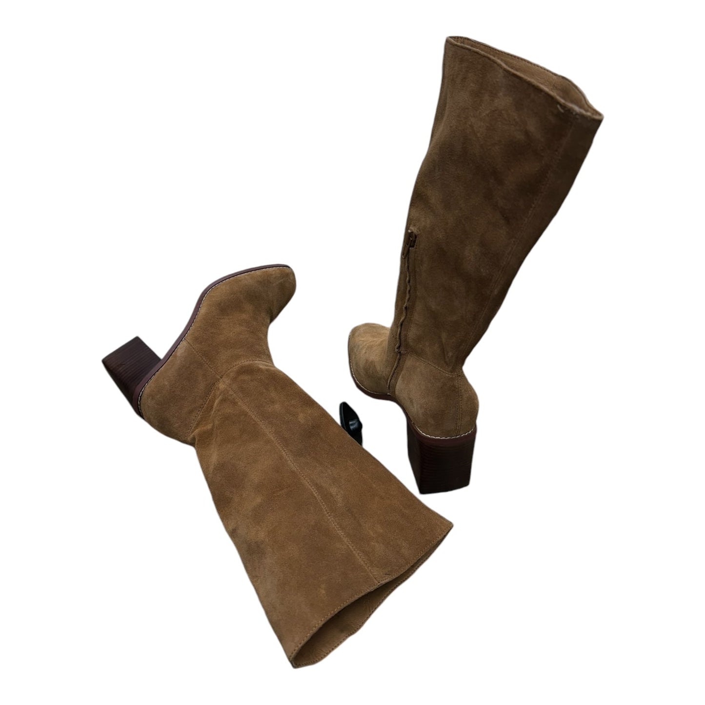 Boots Mid-calf Heels By Crown Vintage In Brown, Size: 9