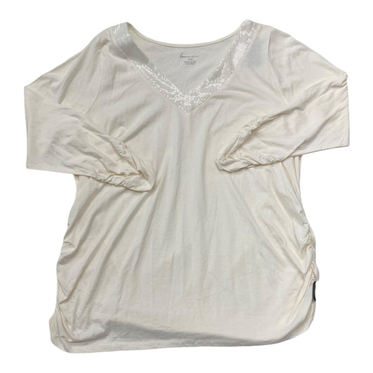 Top Long Sleeve By Lane Bryant In Cream, Size: 1x