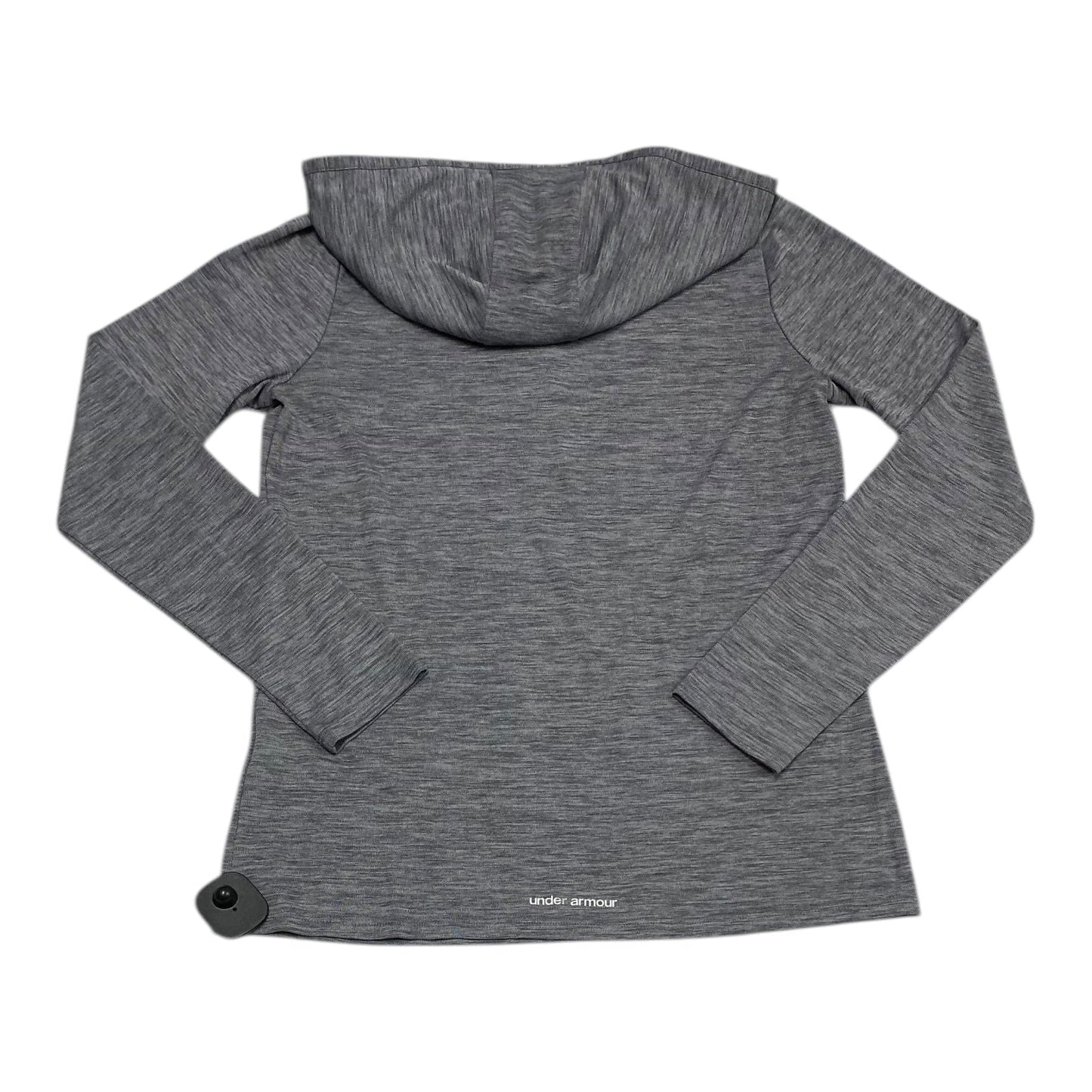 Athletic Top Long Sleeve Hoodie By Under Armour In Grey, Size: M