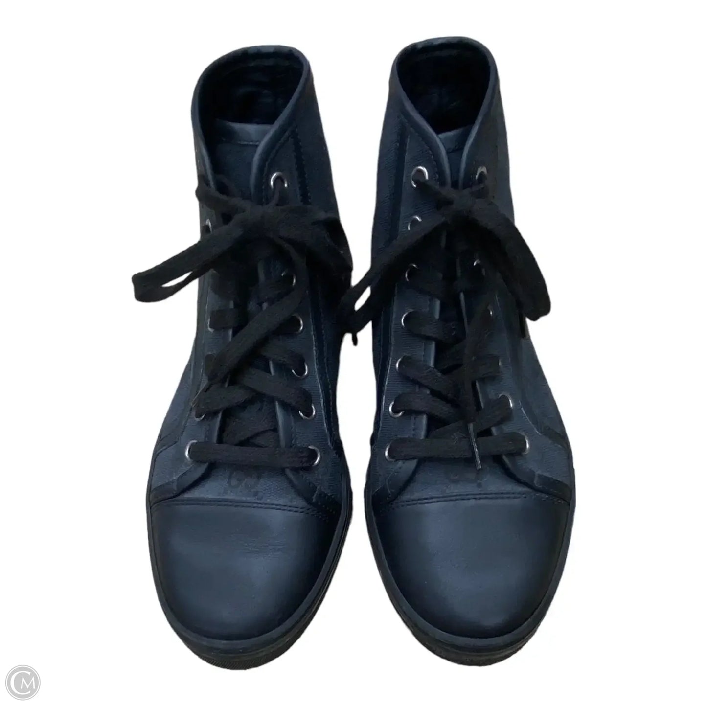 Shoes Luxury Designer By Guci In Black, Size: 5.5