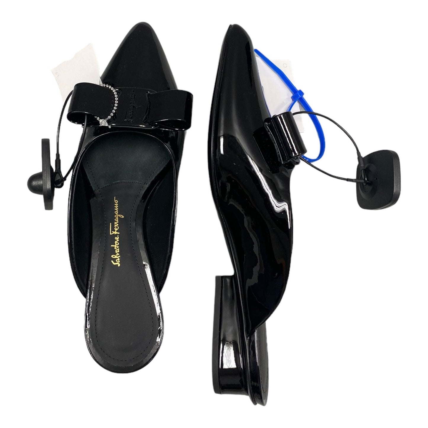 Black Shoes Luxury Designer Ferragamo, Size 6