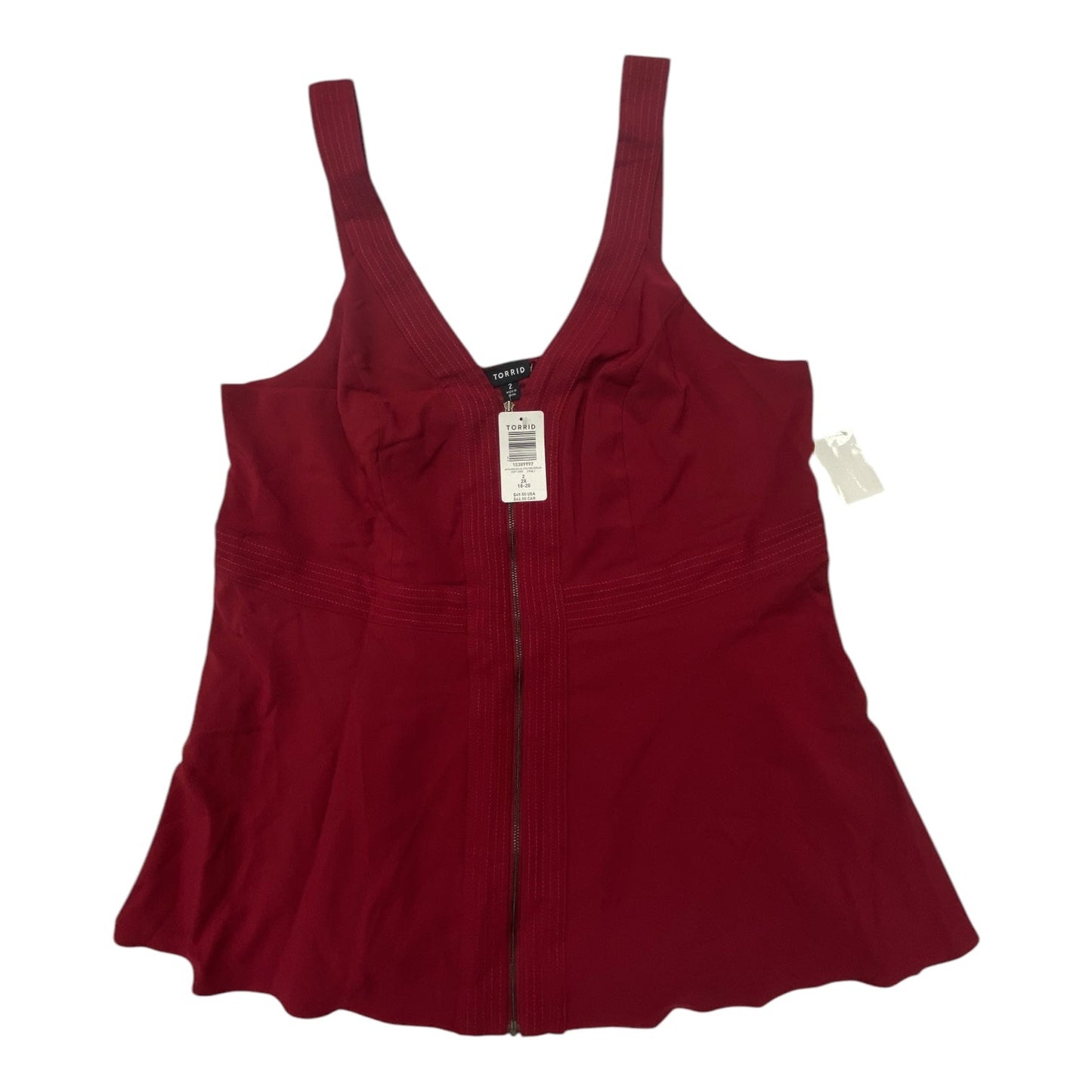 Top Sleeveless By Torrid In Red, Size: 2x