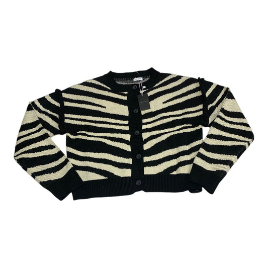 Sweater Cardigan By SOLEILASHOP In Black & Cream, Size: S