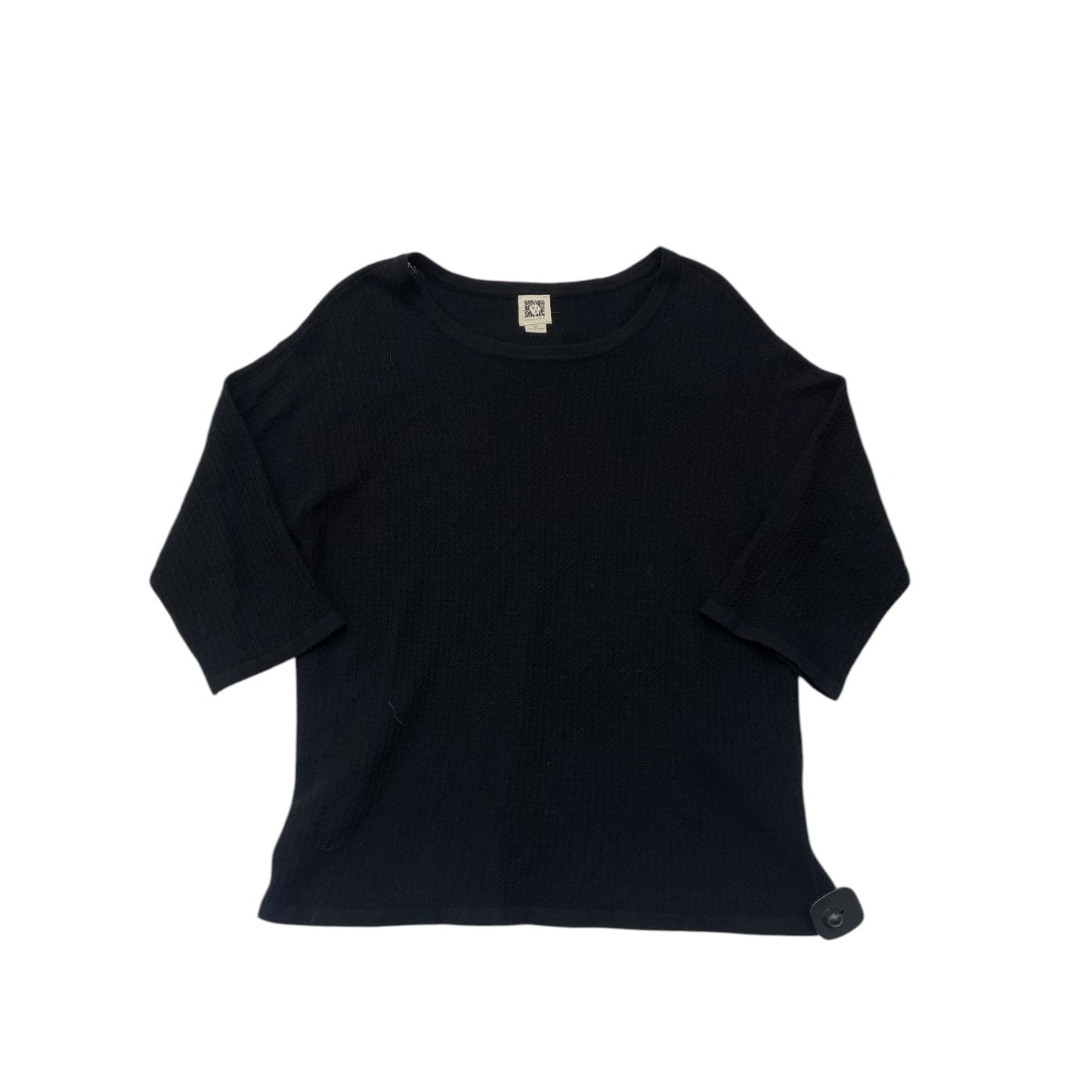 Top Long Sleeve By Anne Klein In Black, Size: M