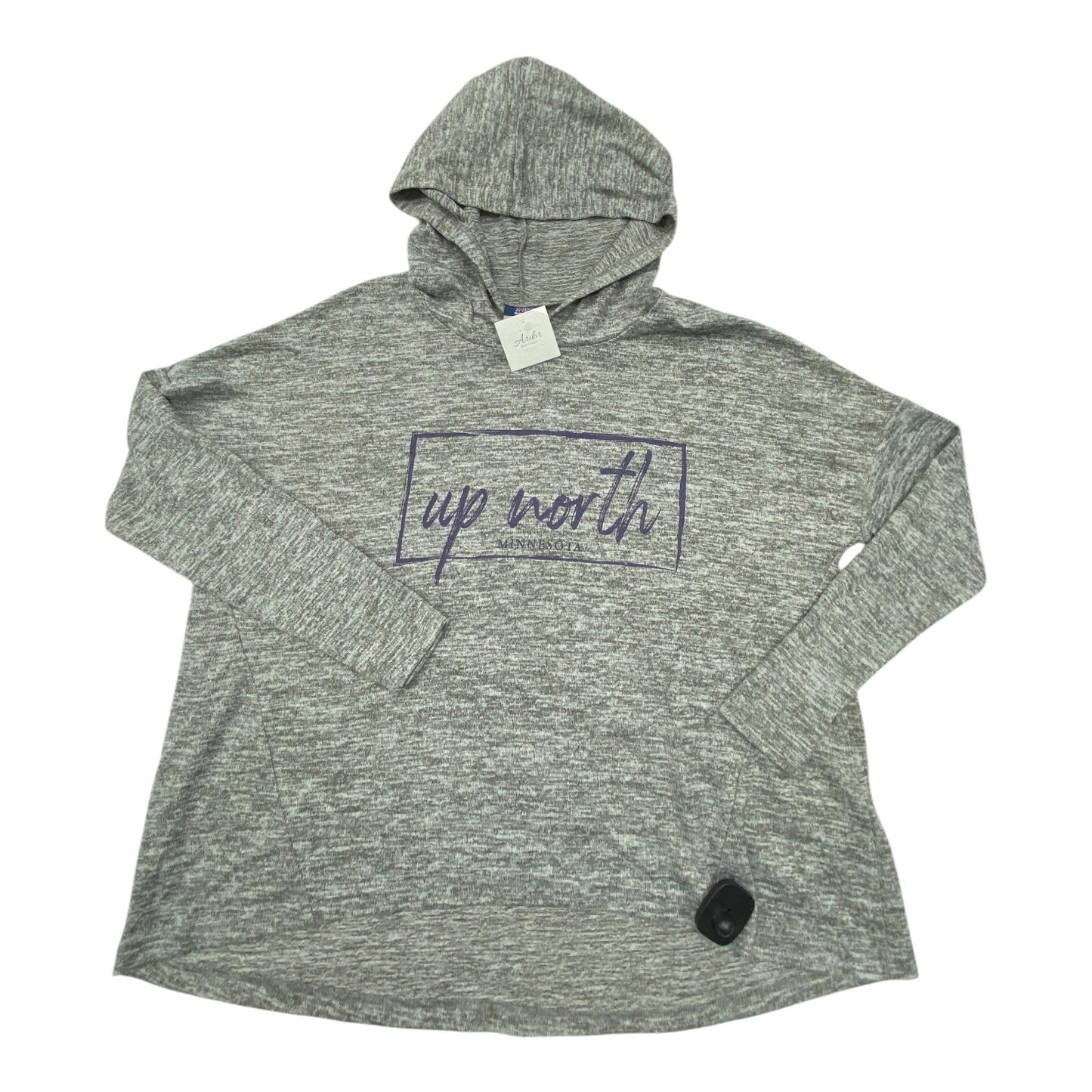 Athletic Top Long Sleeve Hoodie By Clothes Mentor In Grey, Size: S