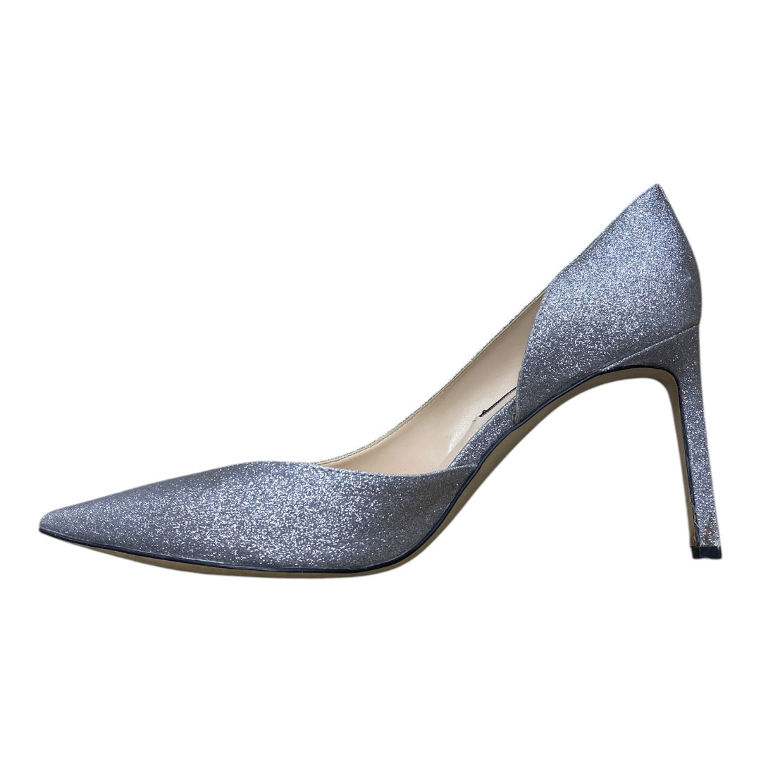 Shoes Heels Stiletto By Nine West In Silver, Size: 7