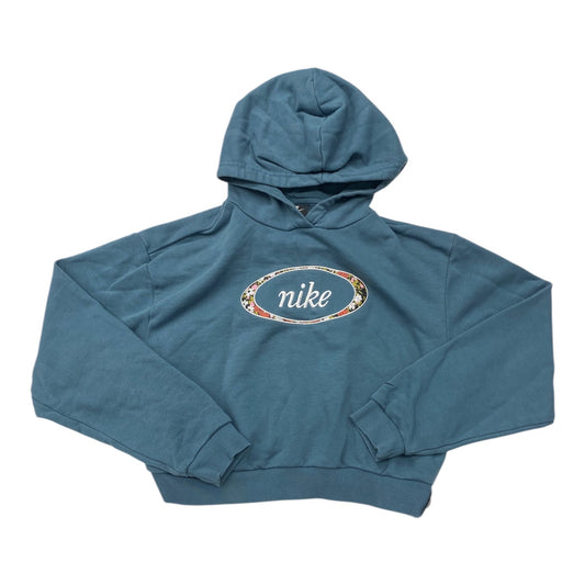 Athletic Top Long Sleeve Hoodie By Nike In Teal, Size: Xs