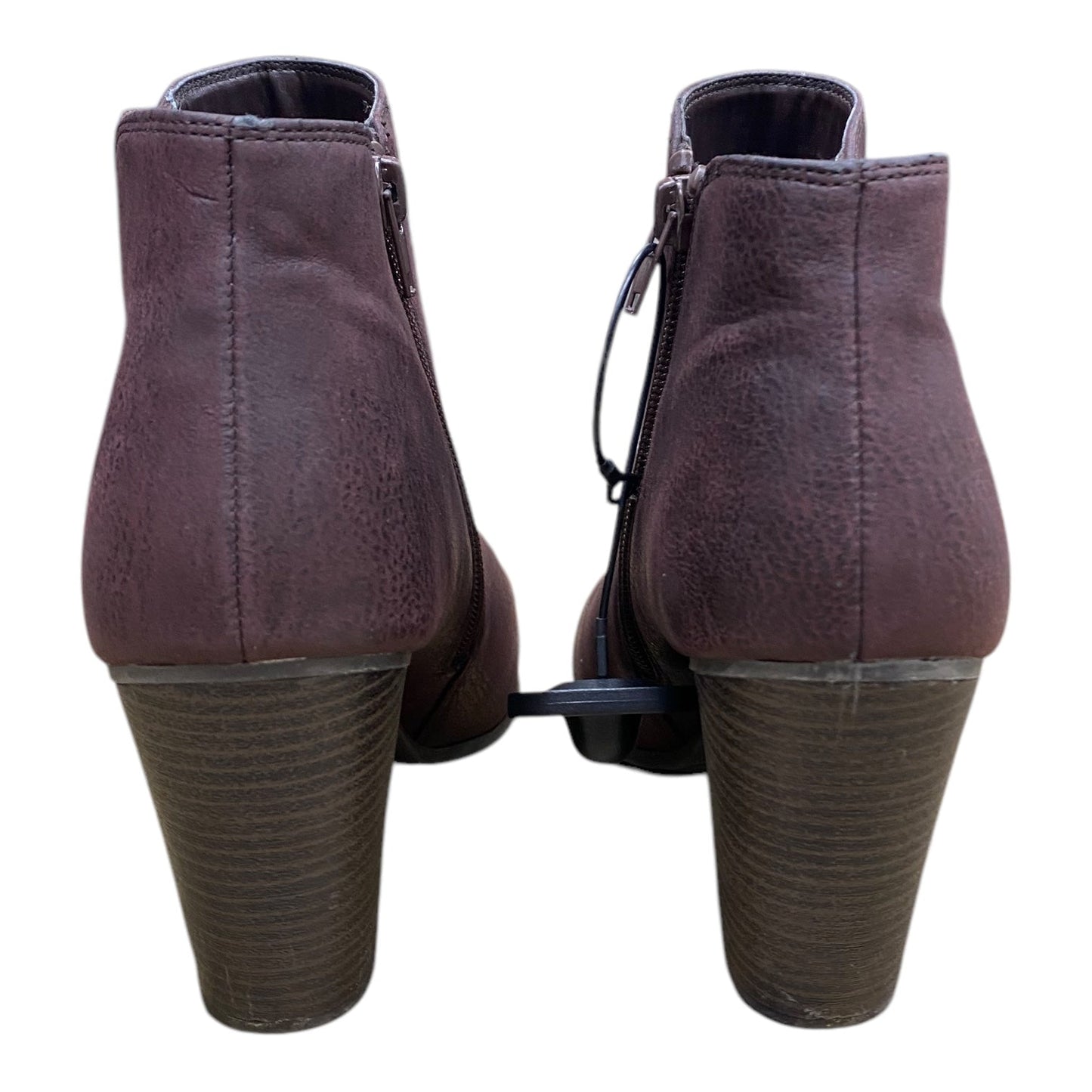 Boots Ankle Heels By Fergalicious In Maroon, Size: 10