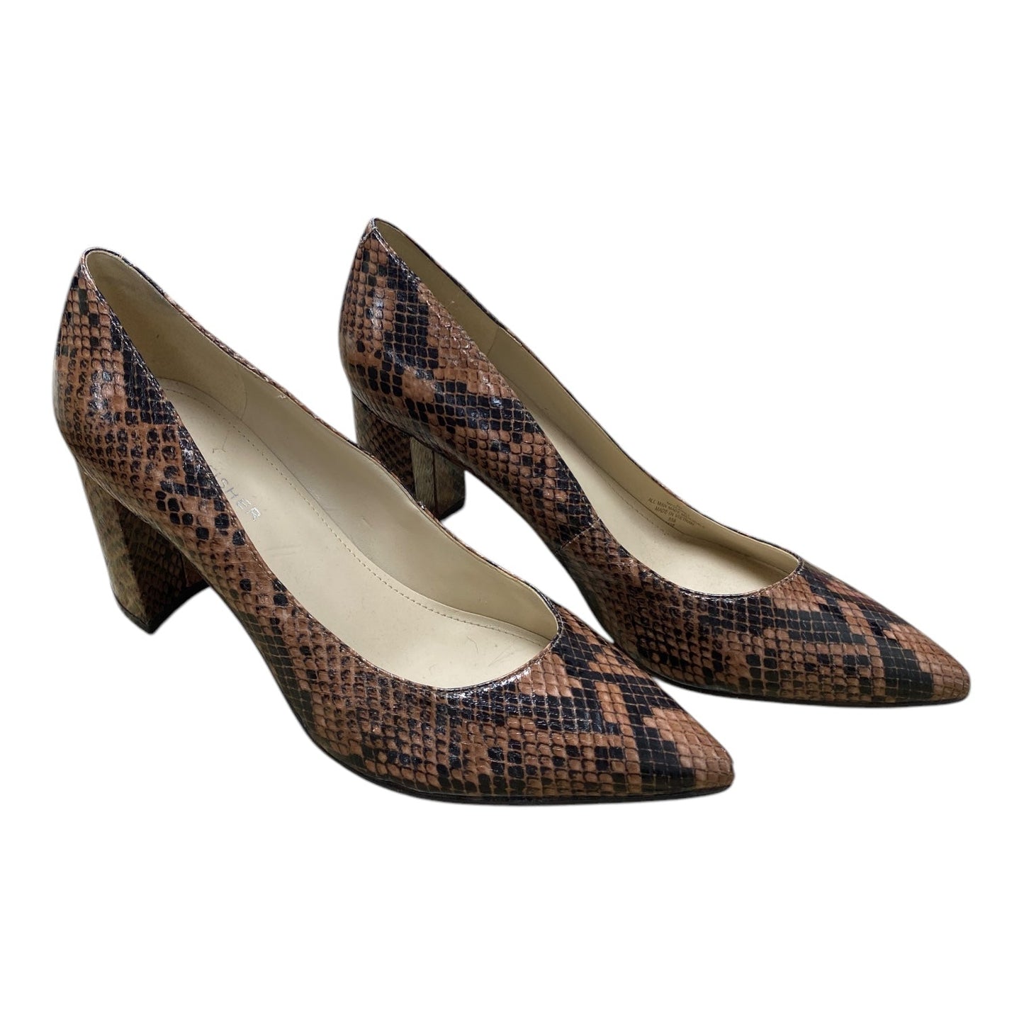 Shoes Heels Block By Marc Fisher In Snakeskin Print, Size: 8