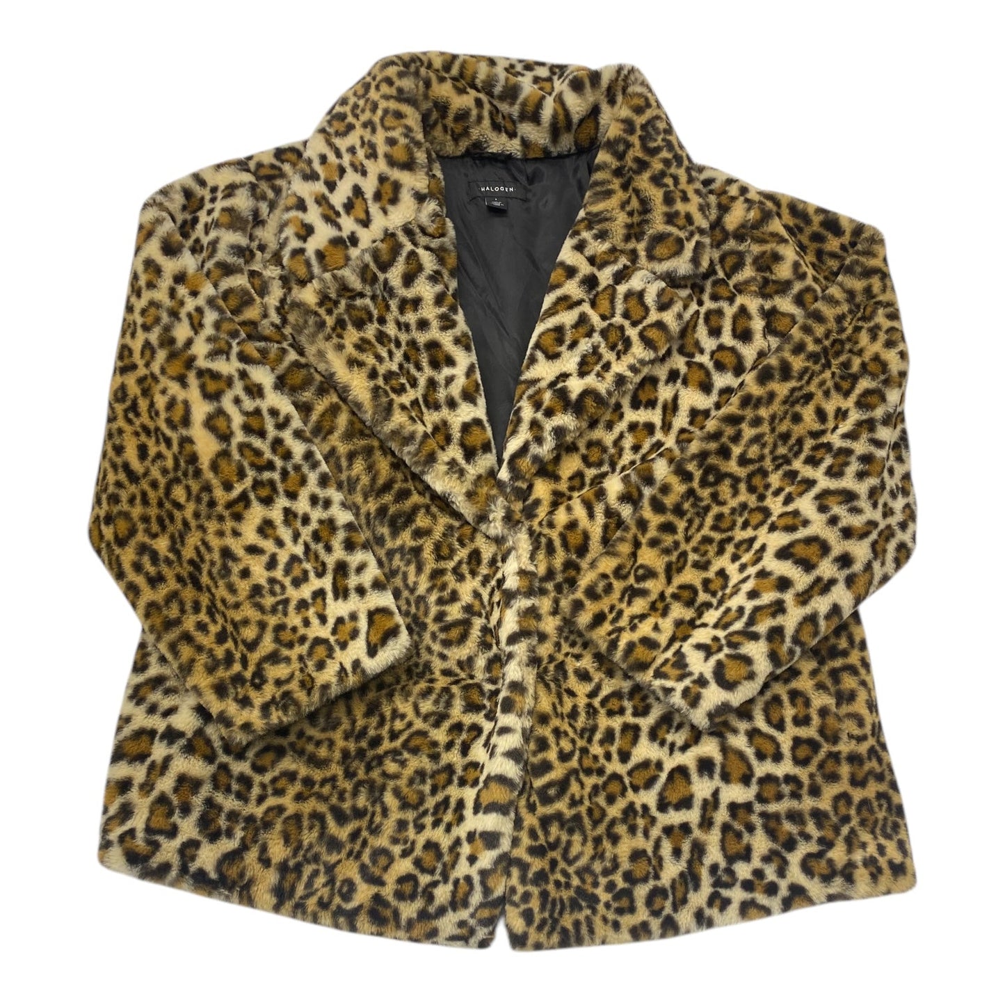 Jacket Faux Fur & Sherpa By Halogen In Animal Print, Size: 1x