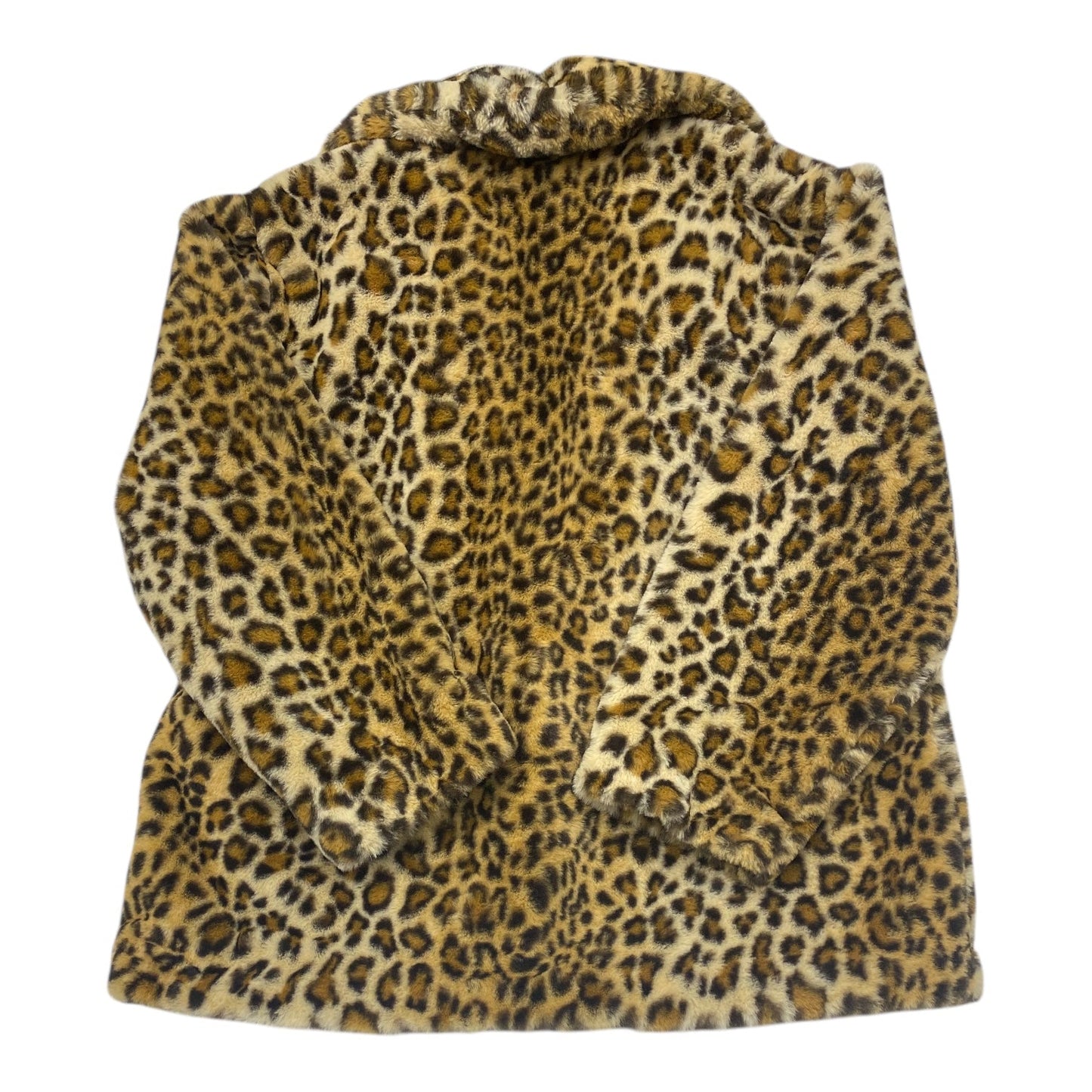 Jacket Faux Fur & Sherpa By Halogen In Animal Print, Size: 1x