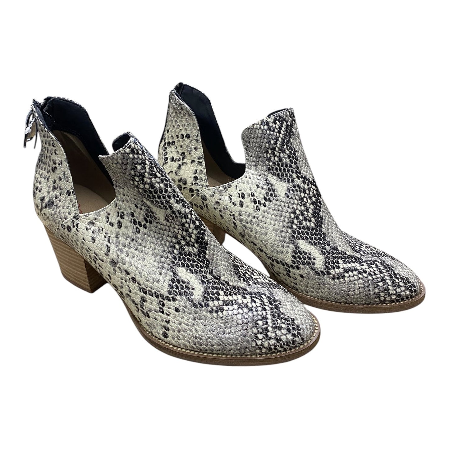 Boots Ankle Heels By Blondo In Snakeskin Print, Size: 10
