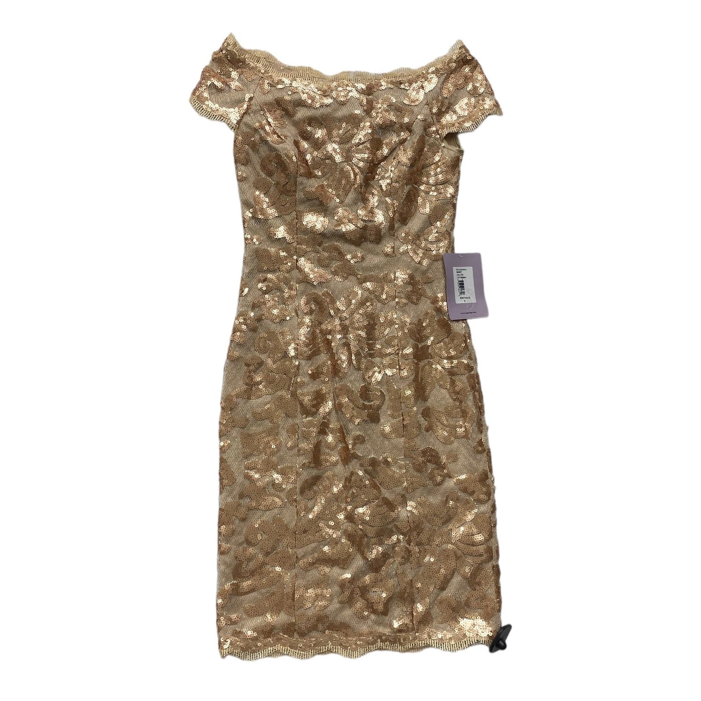 Tan Dress Party Midi Js Collections, Size S