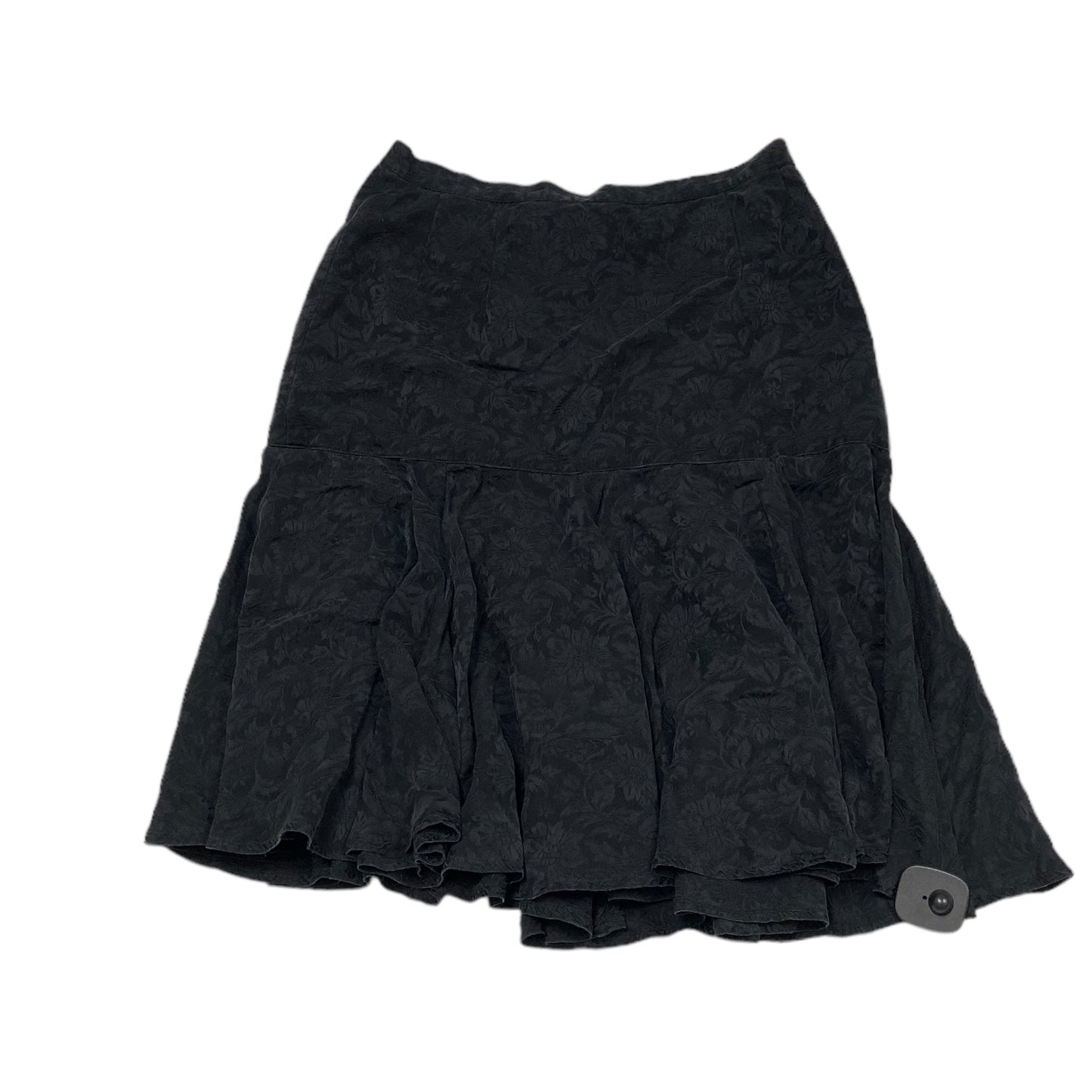 Black Skirt Midi silk, Size 12