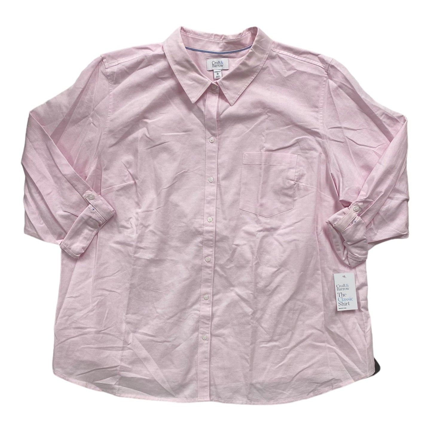 Pink Top Long Sleeve Croft And Barrow, Size 3x