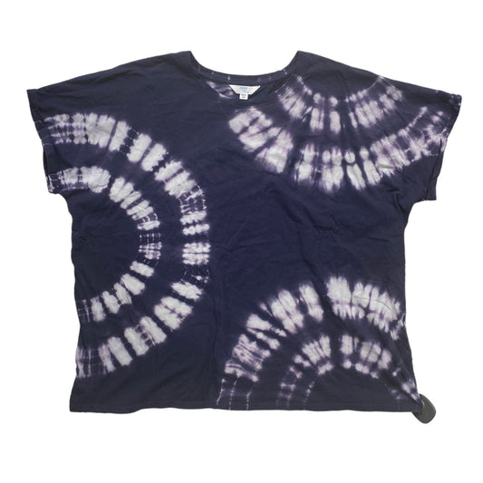Tie Dye Print Top Short Sleeve Time And Tru, Size 3x