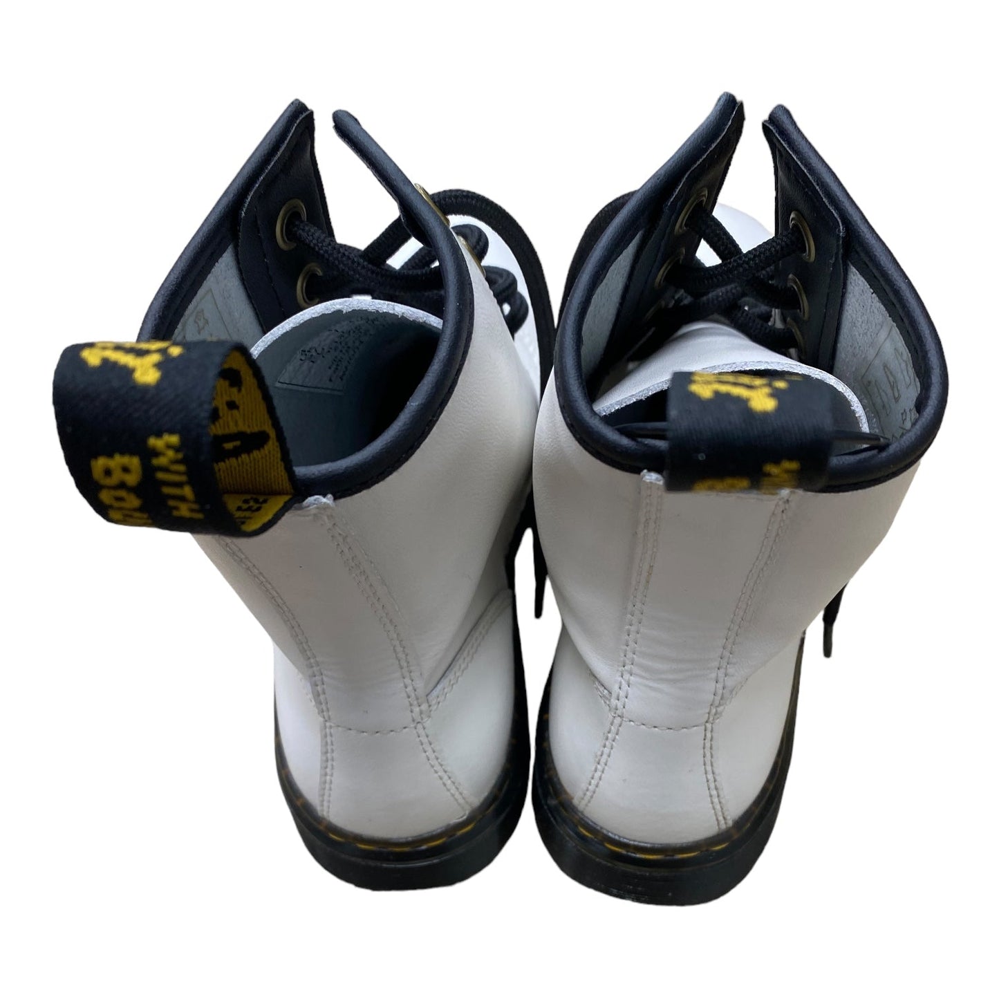 White Boots Combat Dr Martens, Size 6