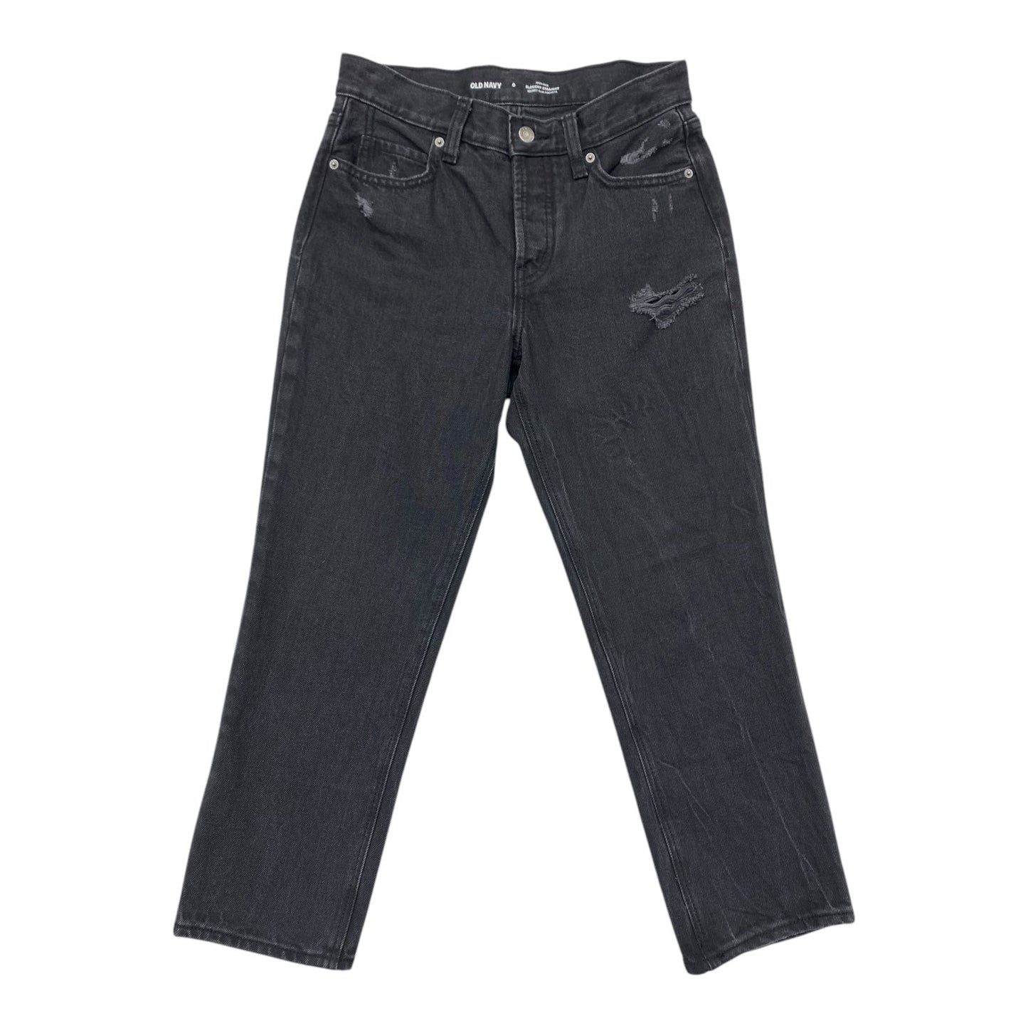 Jeans Straight By Old Navy In Black Denim, Size: 0