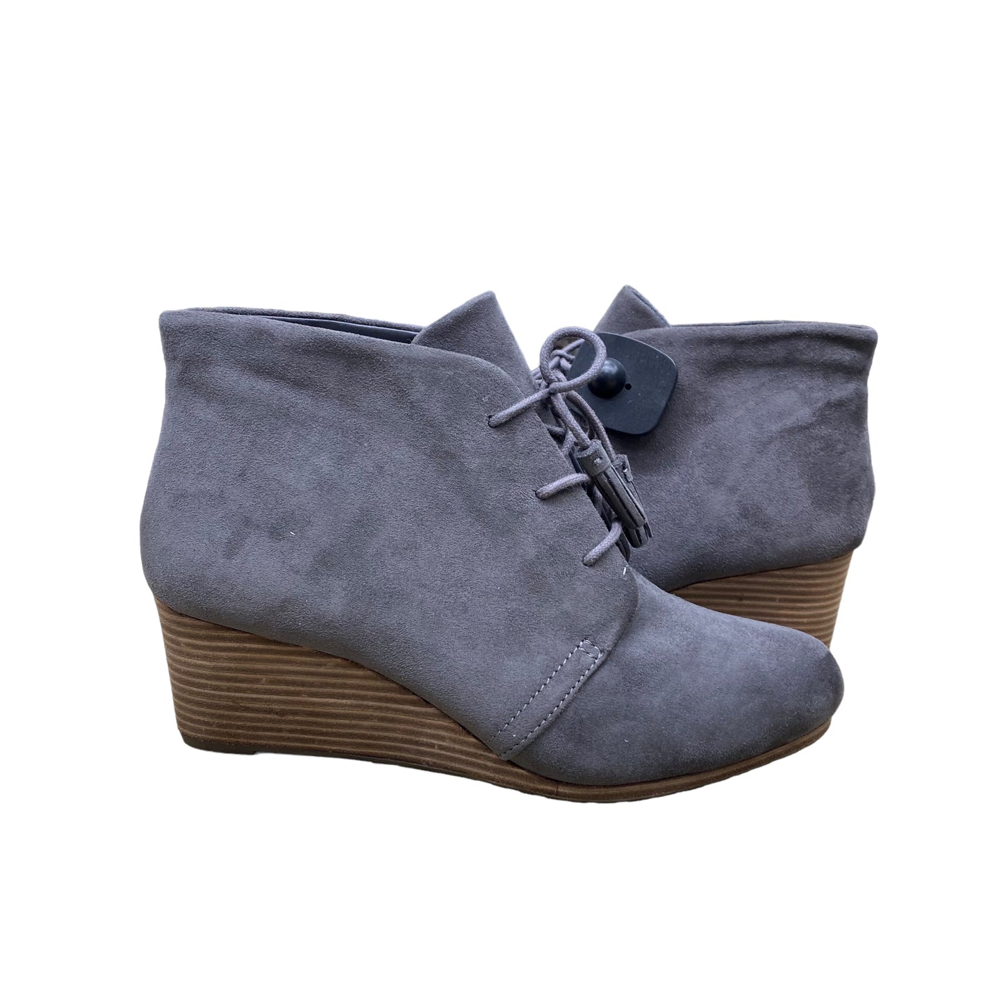 Grey Boots Ankle Heels Dr Scholls, Size 10