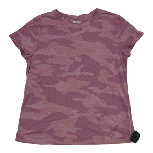 Pink & Purple Athletic Top Short Sleeve Athleta, Size M