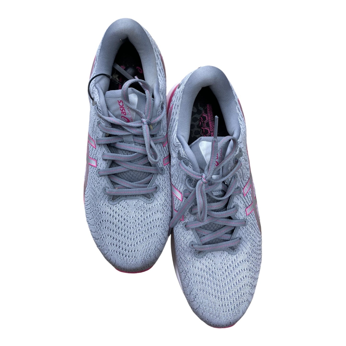 Shoes Athletic By Asics In Grey & Pink, Size: 10