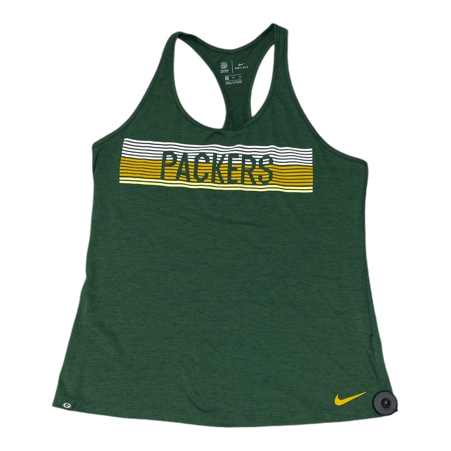 Athletic Tank Top By Nike In Green & Yellow, Size: Xl