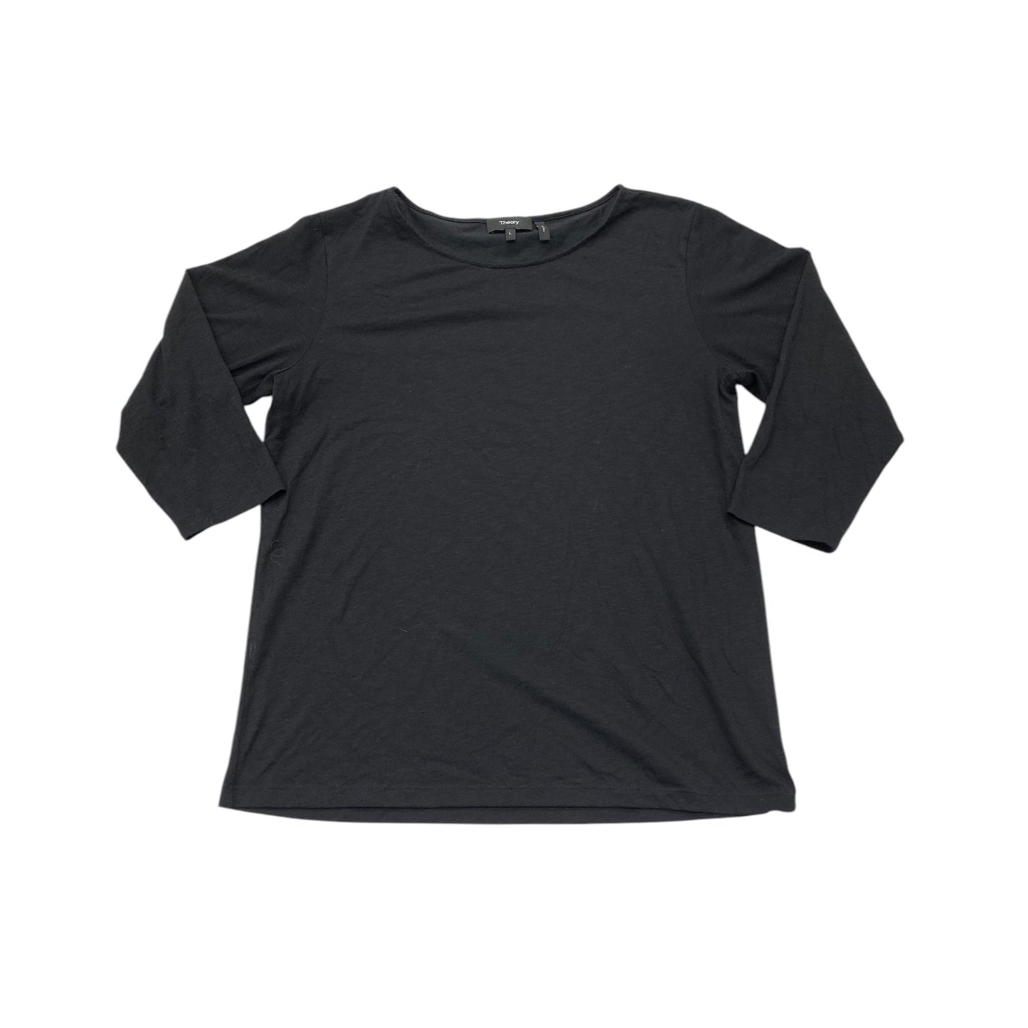 Top Long Sleeve By Theory In Black, Size: L