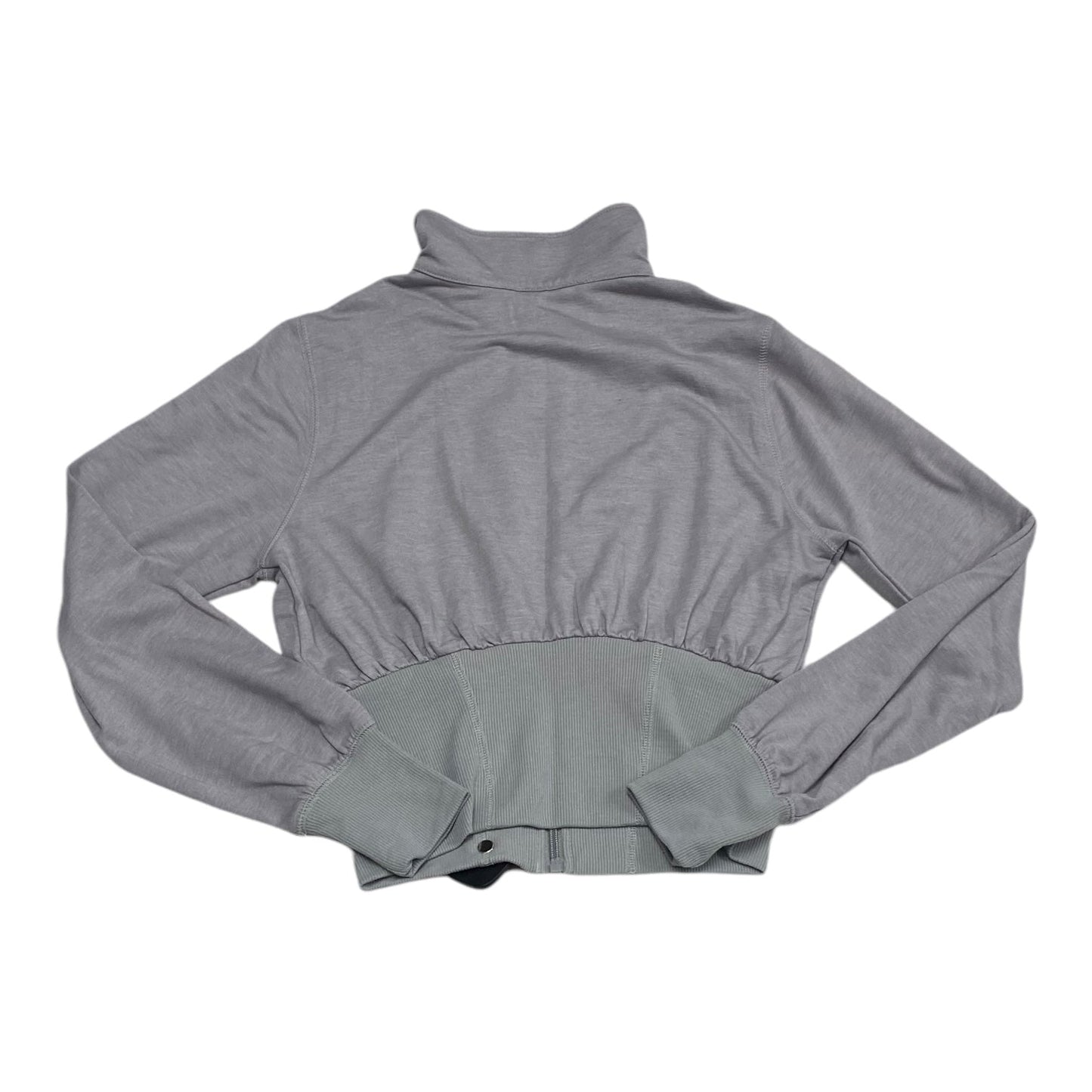 Athletic Top Long Sleeve Collar By Adore Me In Grey, Size: S