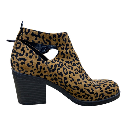 Boots Ankle Heels By Mix No 6 In Animal Print, Size: 8.5