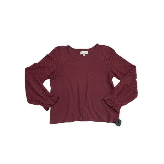 Top Long Sleeve By Madewell In Red, Size: Xs