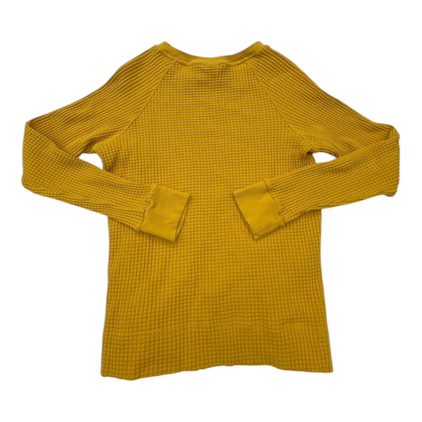 Athletic Top Long Sleeve Collar By The North Face In Yellow, Size: M