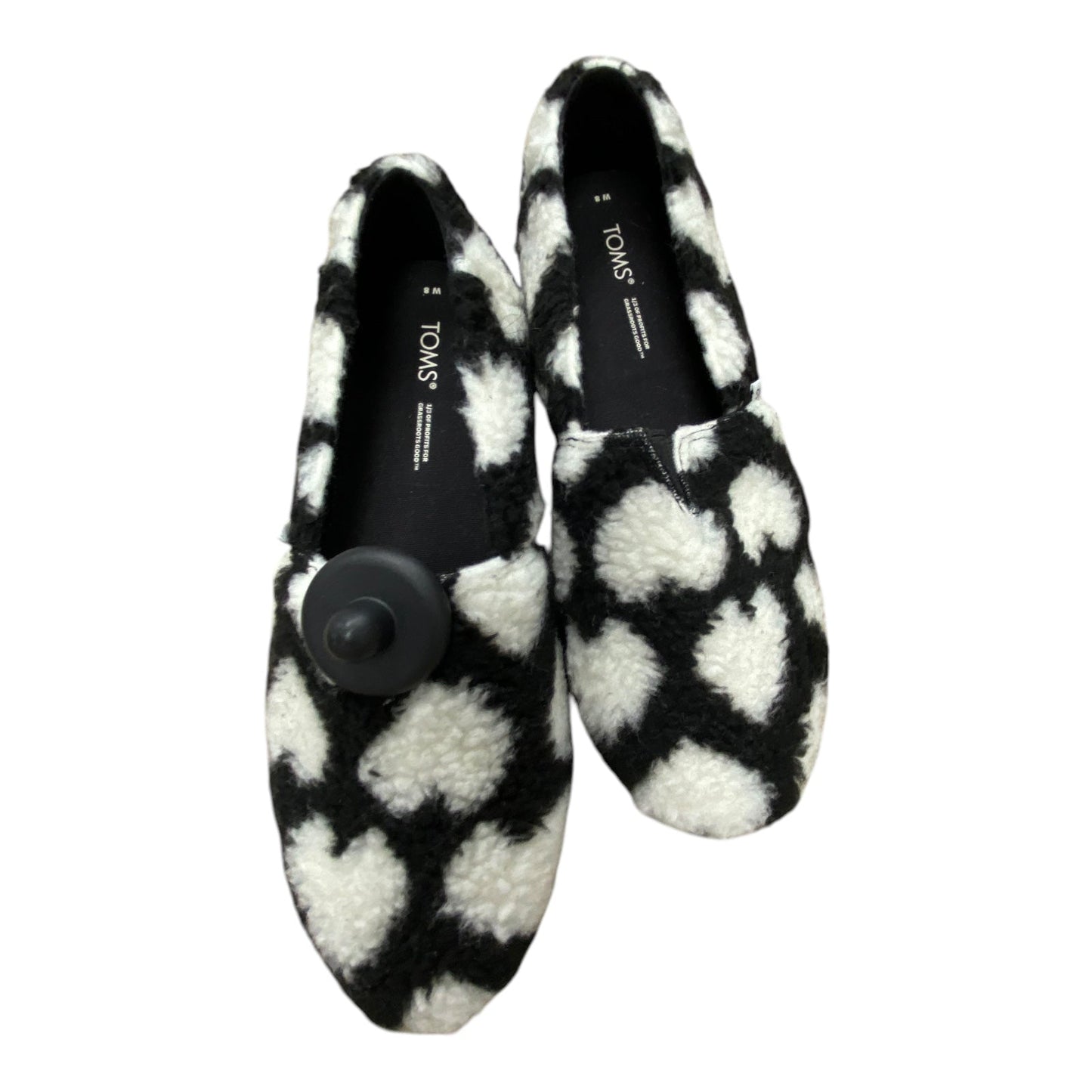 Shoes Flats By Toms In Black & White, Size: 8