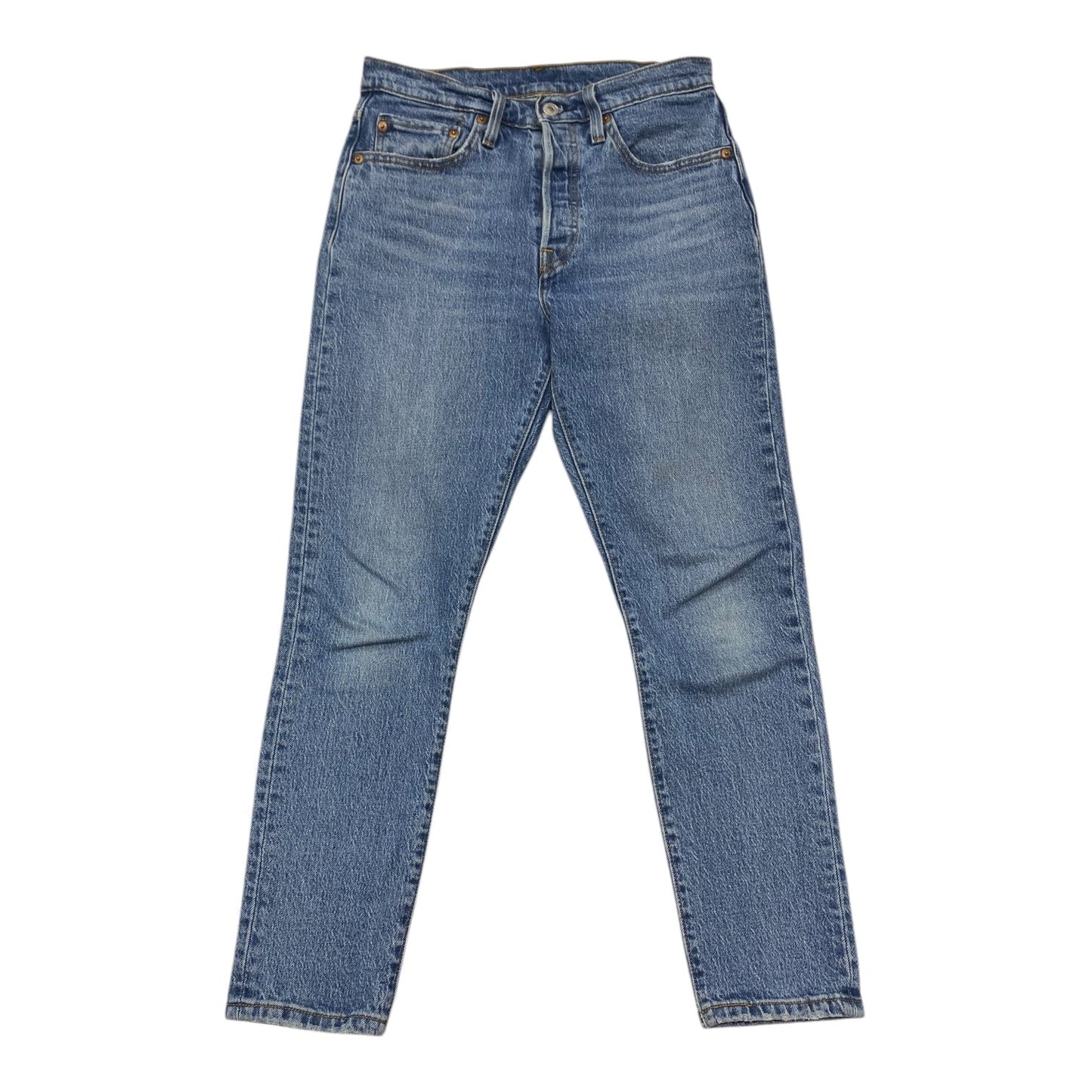 Jeans Straight By Levis In Blue Denim, Size: 4