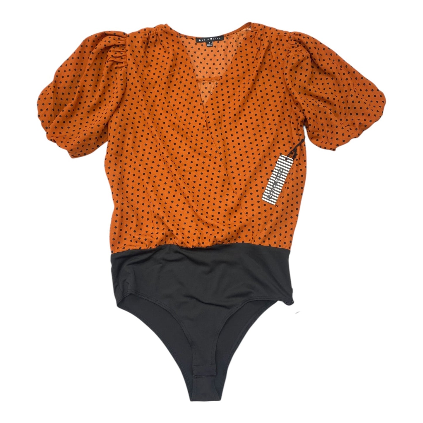 Bodysuit By Haute Monde In Black & Orange, Size: S