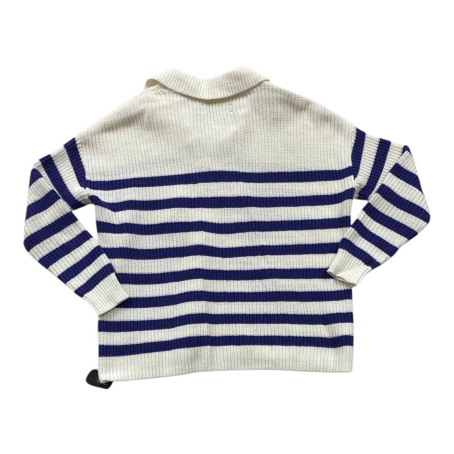 Sweater By Loft In Blue & Cream, Size: Xsp