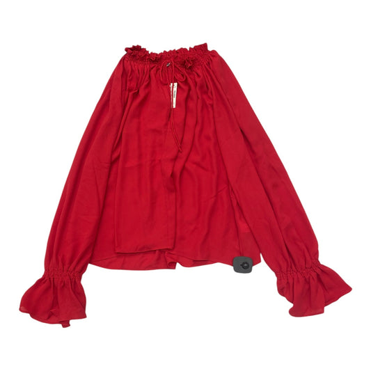 Top Long Sleeve By Madewell In Red, Size: M