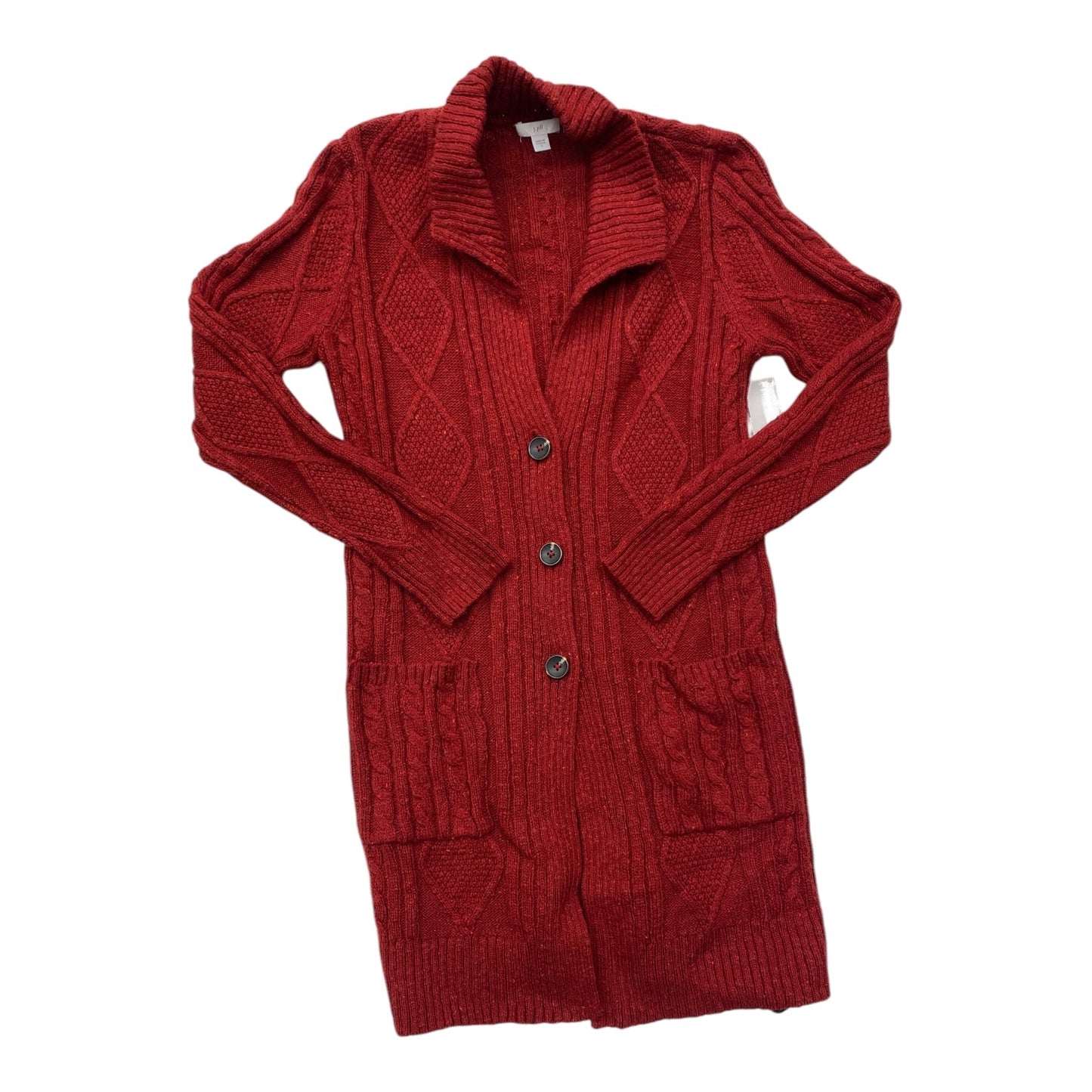 Sweater Cardigan By J. Jill In Red, Size: S