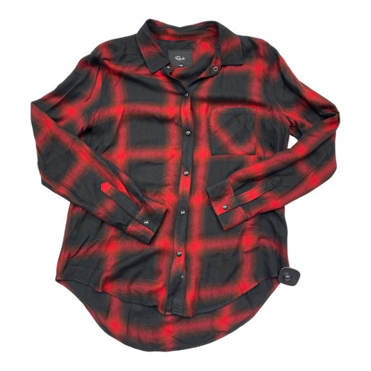 Top Long Sleeve By Rails In Black & Red, Size: S