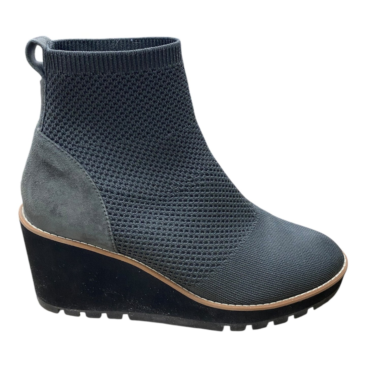 Boots Designer By Eileen Fisher In Black & Grey, Size: 9