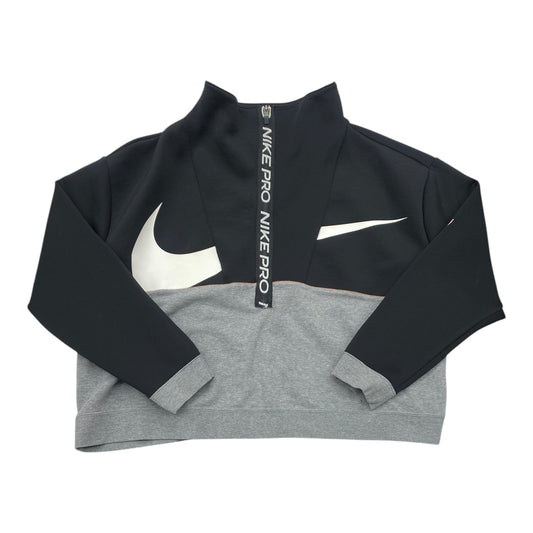 Athletic Jacket By Nike In Black & Grey, Size: 3x