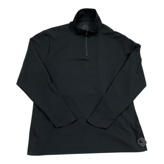 Athletic Top Long Sleeve Collar By Nike In Black, Size: 1x