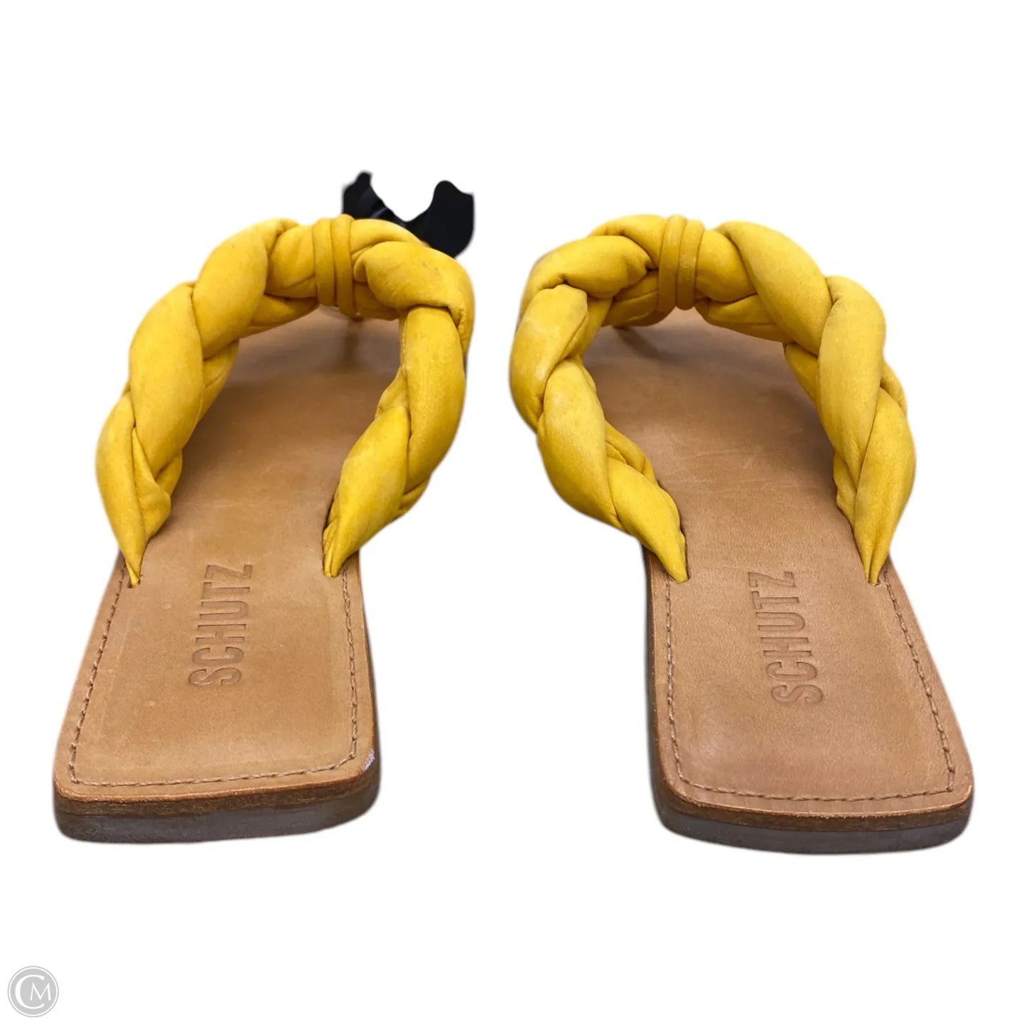 Sandals Flip Flops By Schutz In Tan & Yellow, Size: 6