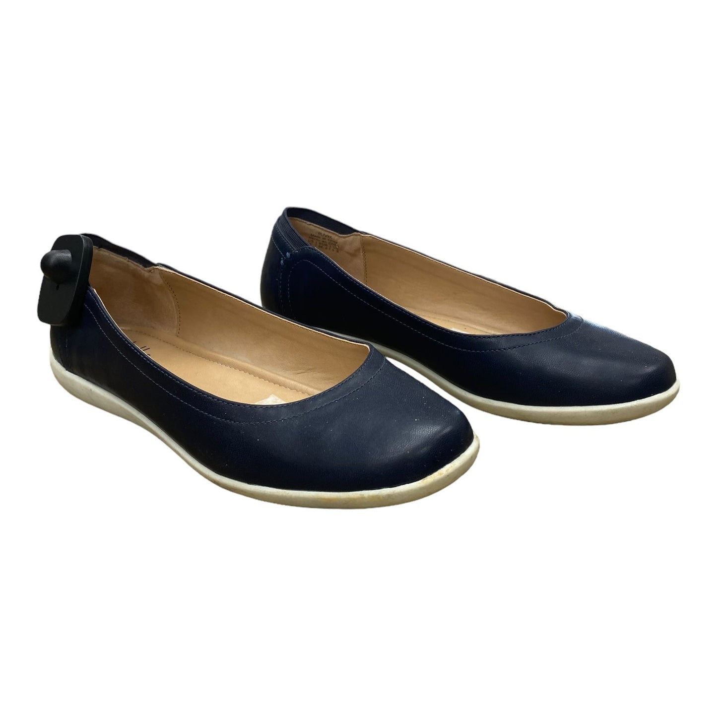 Navy Shoes Flats Abella, Size 8
