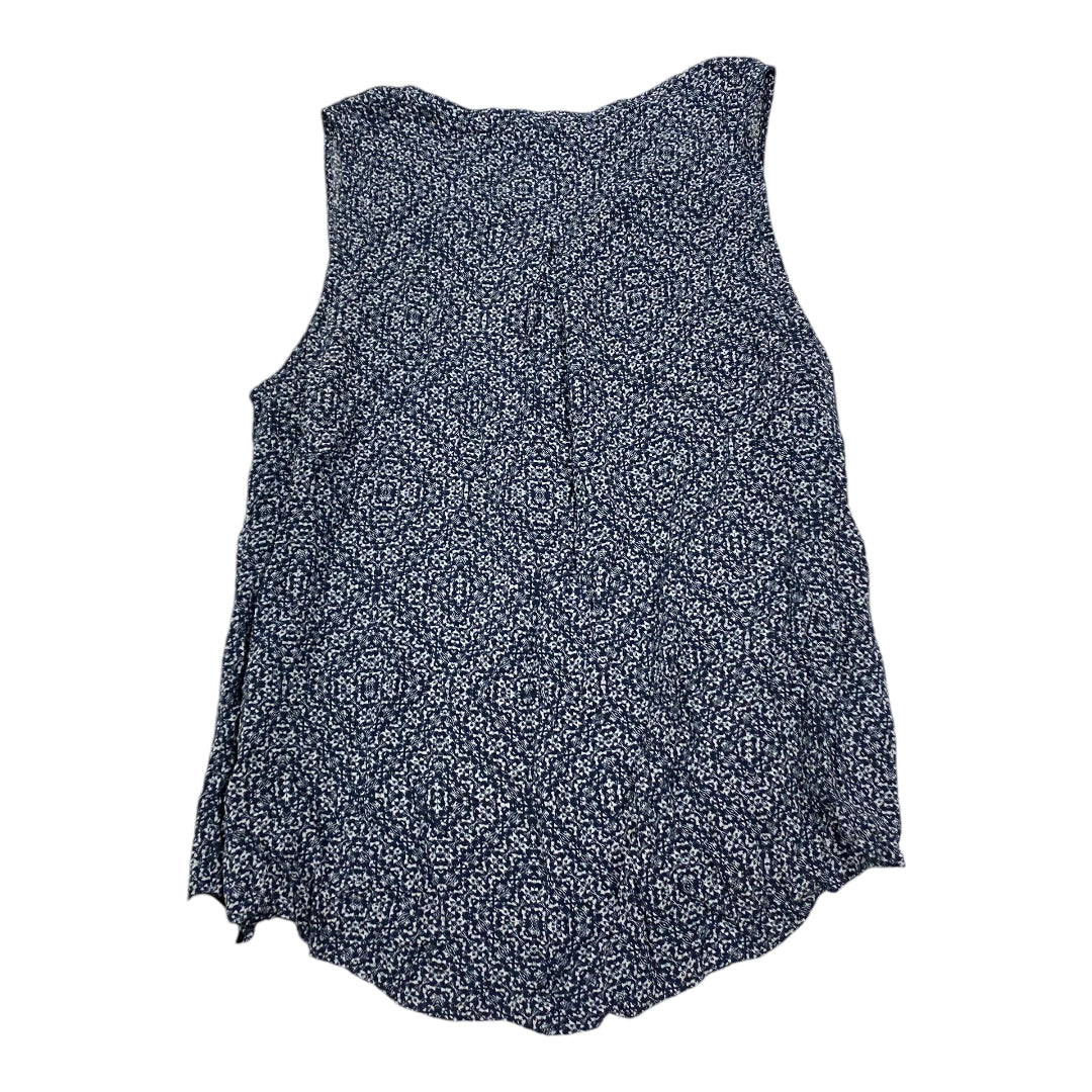 Top Sleeveless By Eddie Bauer In Blue & White, Size: Xl