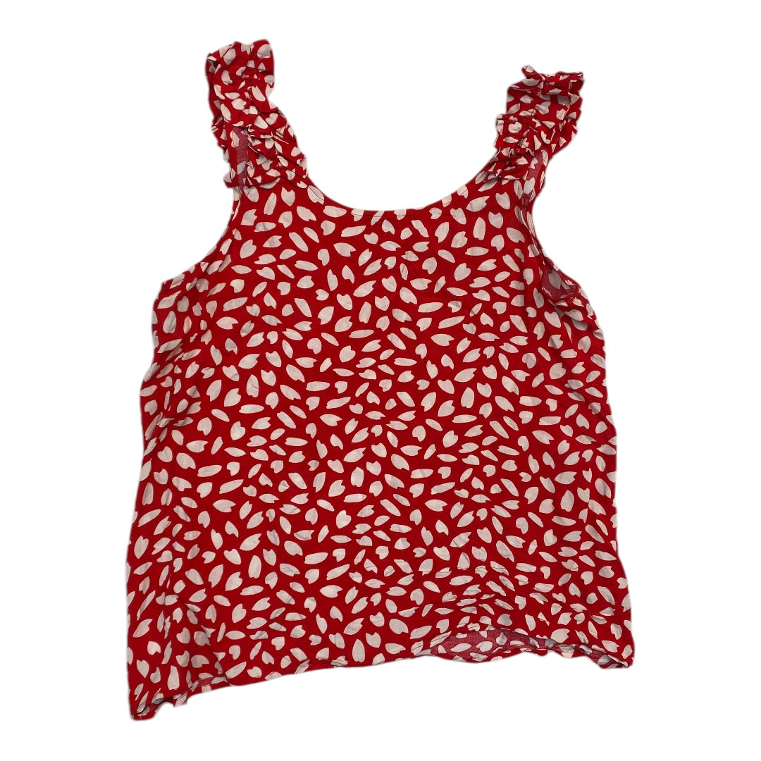 Top Sleeveless By Staccato In Red & White, Size: L