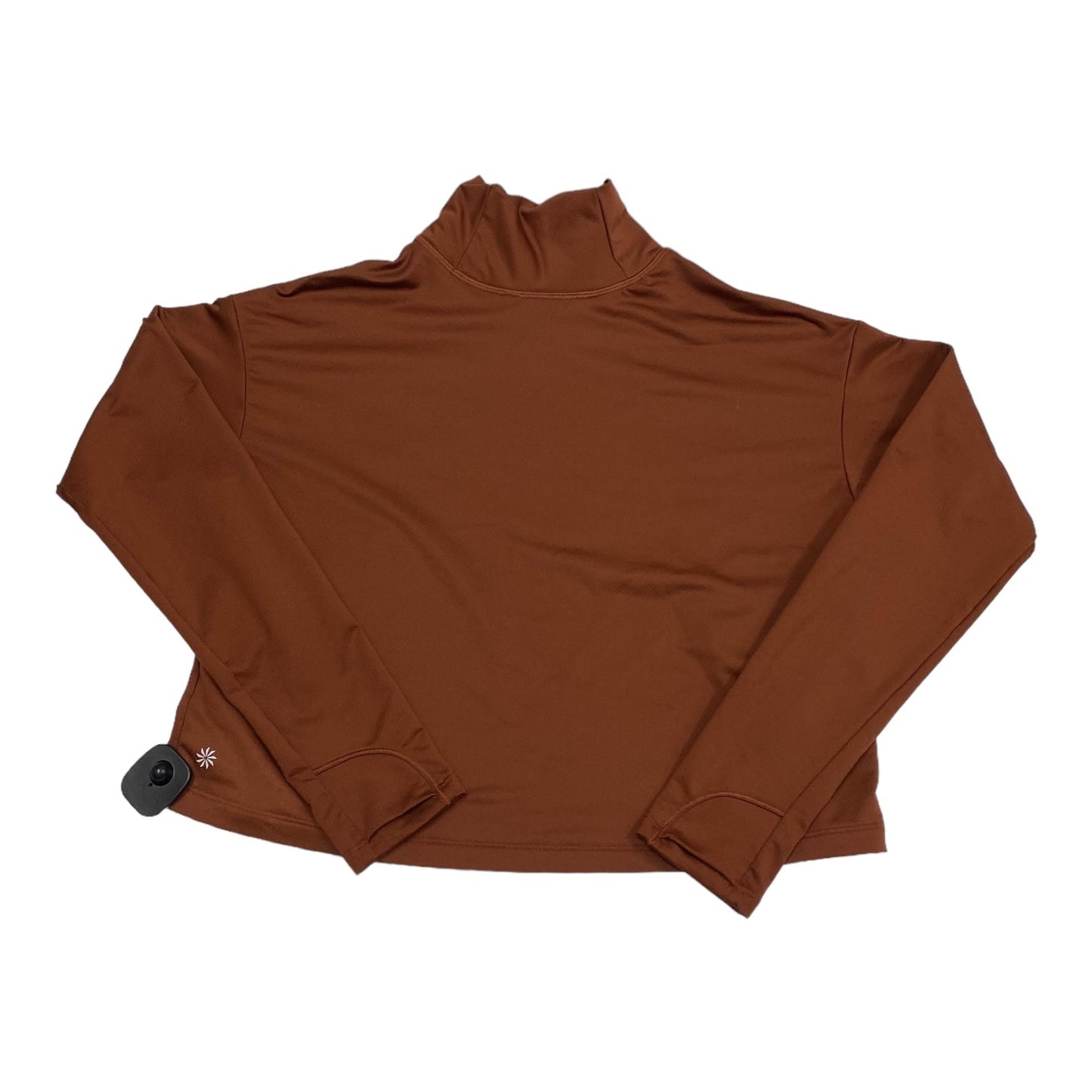 Athletic Top Long Sleeve Collar By Athleta In Brown, Size: S