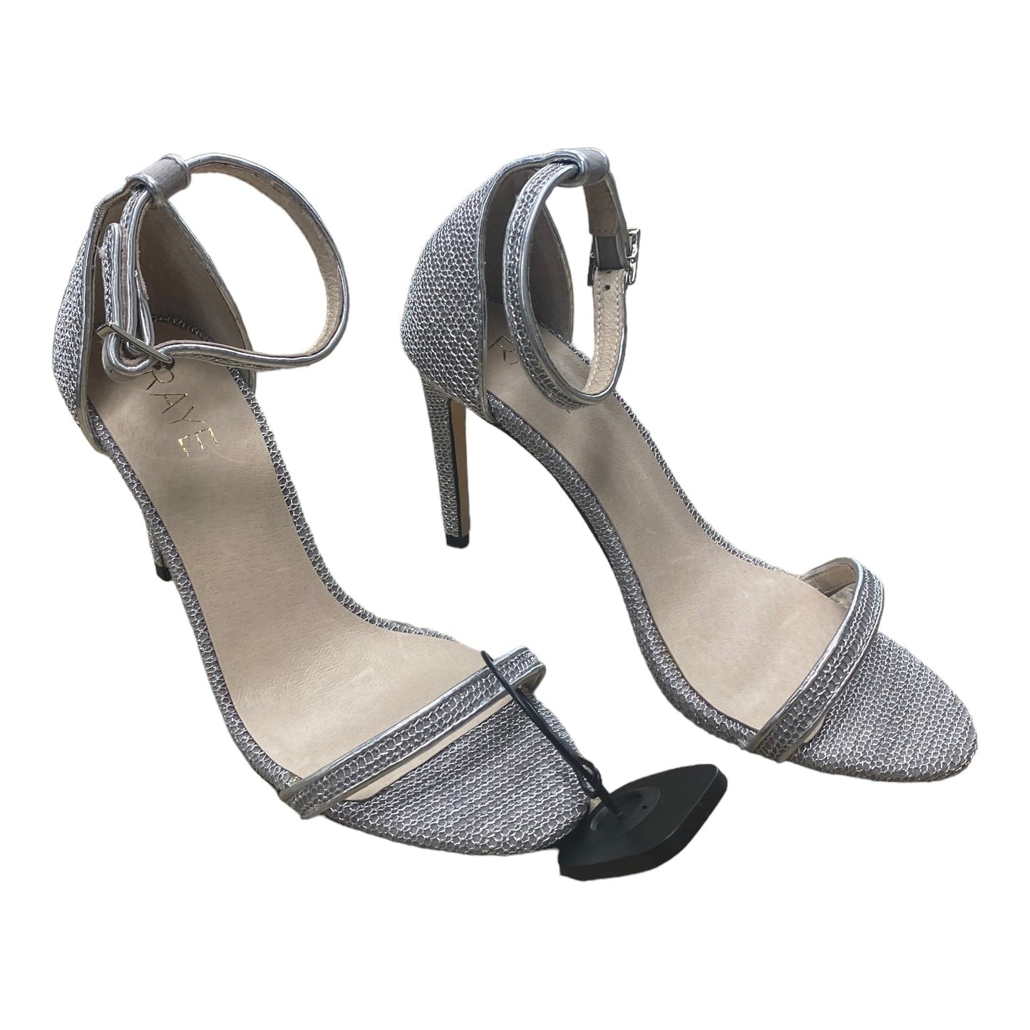 Silver Shoes Heels Stiletto Raye, Size 6.5