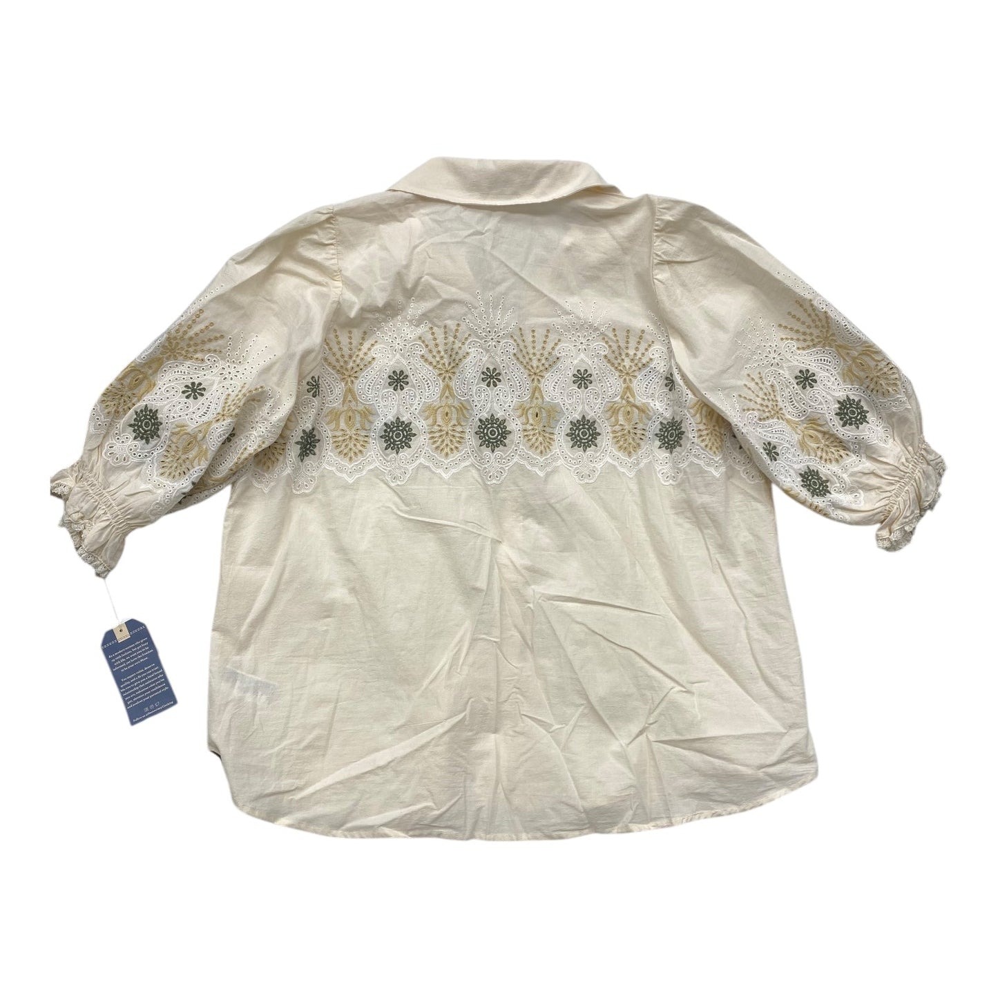 Top Long Sleeve By Democracy In Cream, Size: 1x