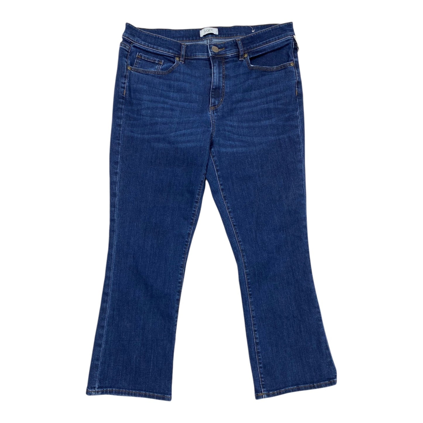 Jeans Straight By Loft In Blue Denim, Size: 12